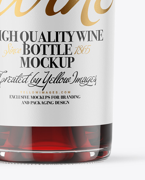 Clear Glass Red Wine Bottle Mockup Clear Glass Red Wine Bottle Mockup