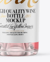 Clear Glass Pink Wine Bottle Mockup