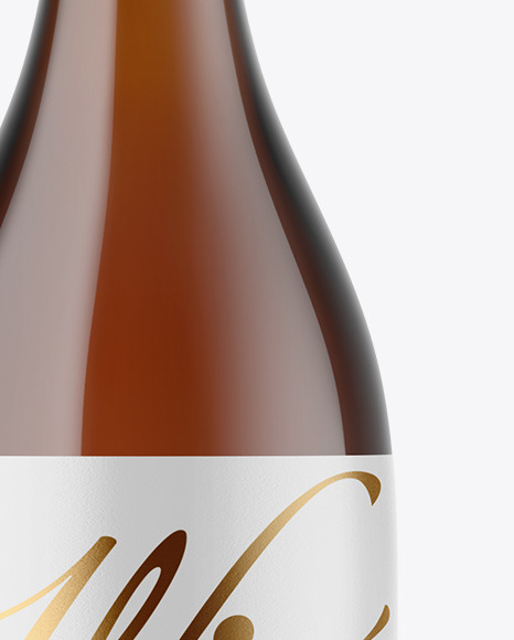 Amber Glass White Wine Bottle Mockup