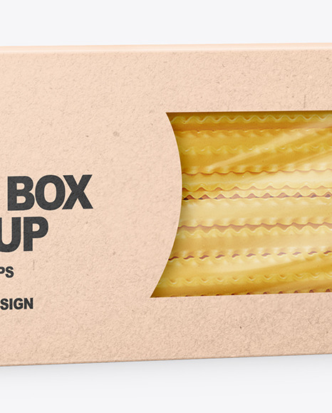 Mafaldine Pasta Kraft Paper Box Mockup