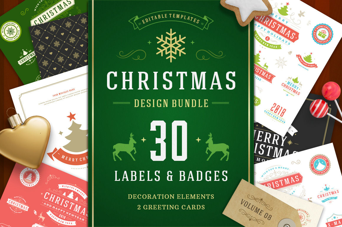 Christmas 30 Labels and Badges Christmas 30 Labels and Badges