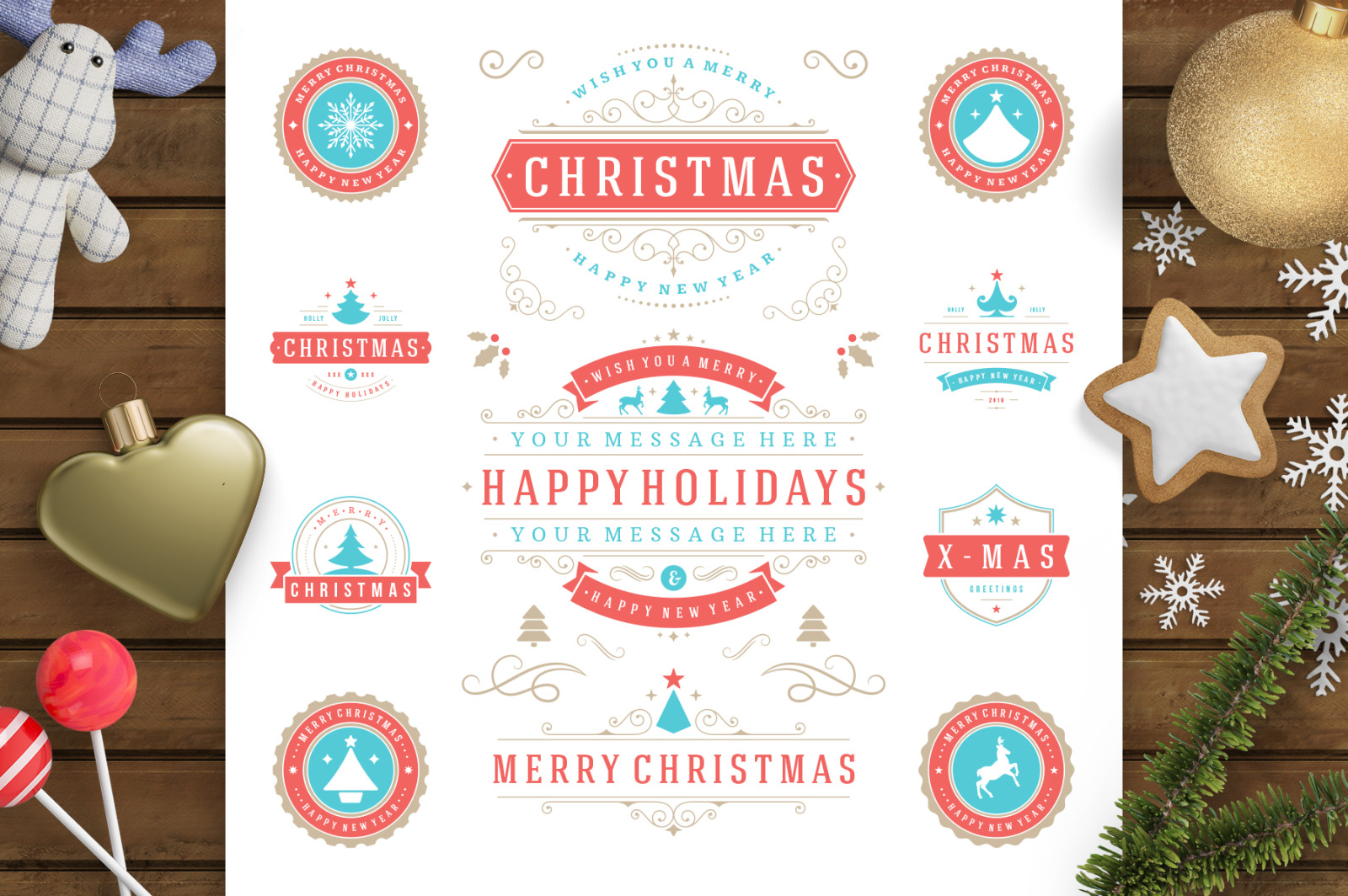 Christmas 30 Labels and Badges Christmas 30 Labels and Badges