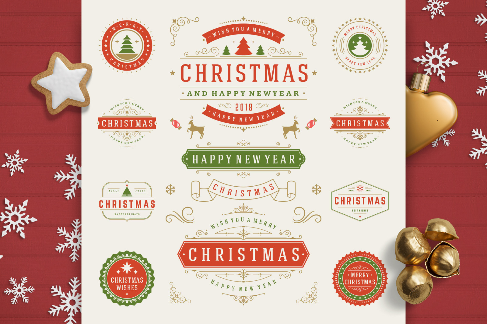 Christmas 30 Labels and Badges Christmas 30 Labels and Badges