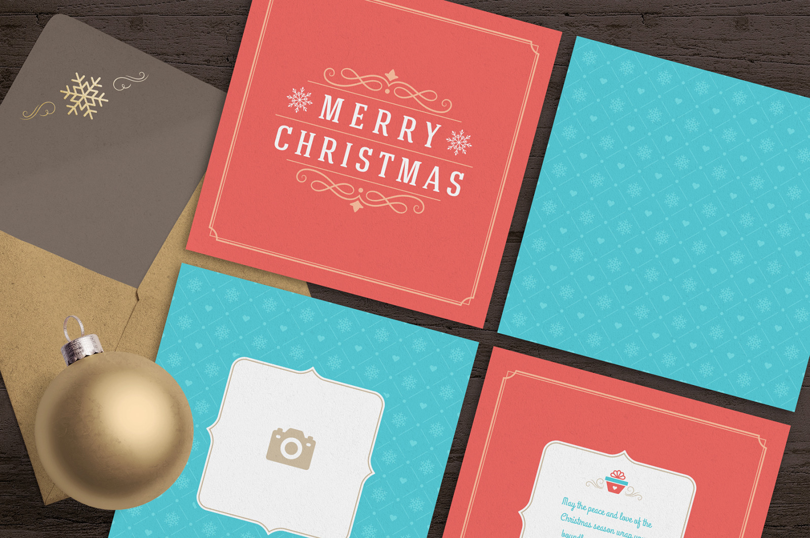 5 Christmas Greeting Cards 5 Christmas Greeting Cards