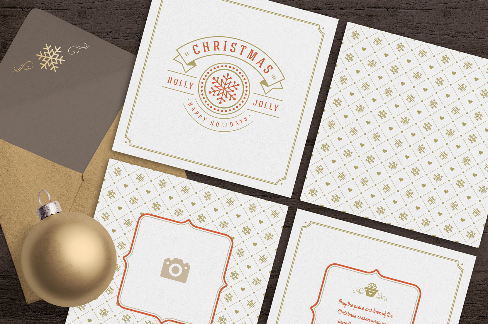 5 Christmas Greeting Cards 5 Christmas Greeting Cards