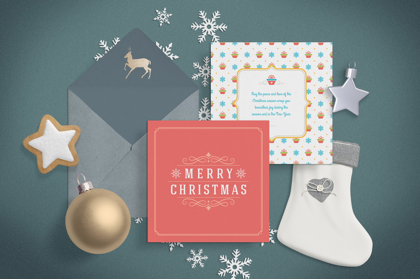 5 Christmas Greeting Cards 5 Christmas Greeting Cards