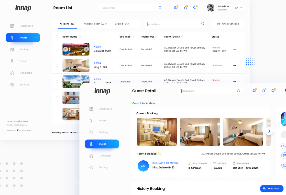 Innap - Hotel Booking Dashboard UI Template