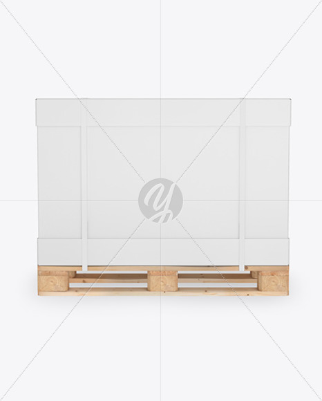 Wooden Pallet With Carton Box Mockup