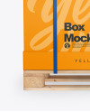 Wooden Pallet With Carton Box Mockup