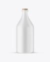 Matte Ceramic Bottle With Cork Mockup