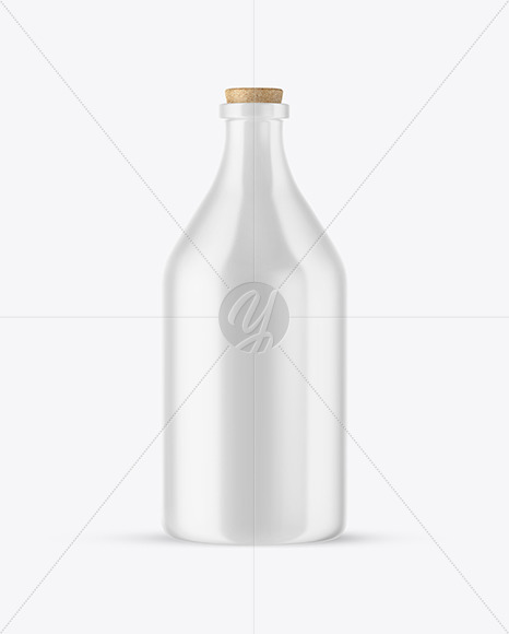 Glossy Ceramic Bottle With Cork Mockup