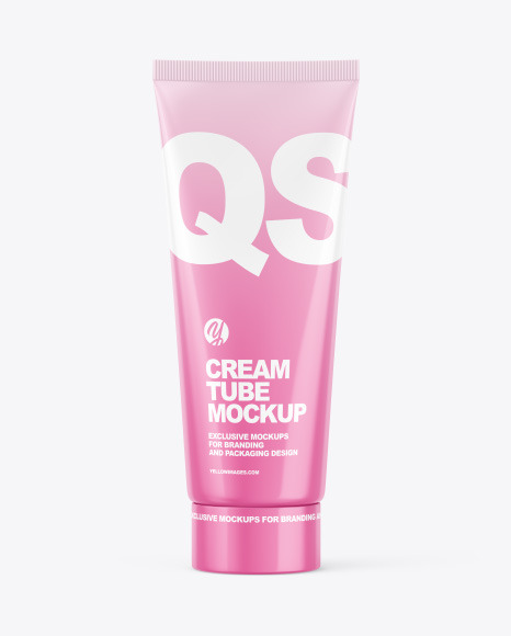 Glossy Cosmetic Tube Mockup