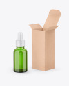 Kraft Box W/ Green Dropper Bottle Mockup