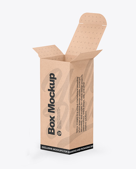 Kraft Box W/ Green Dropper Bottle Mockup