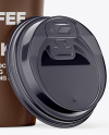 Big Matte Paper Coffee Cup With Plastic Cap Mockup - Front View