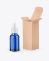 Kraft Box W/ Blue Dropper Bottle Mockup