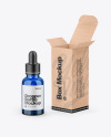 Kraft Box W/ Blue Dropper Bottle Mockup