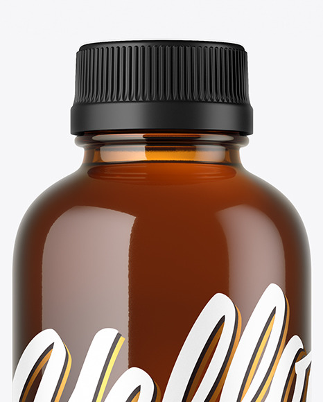 Amber Glass Bottle Mockup