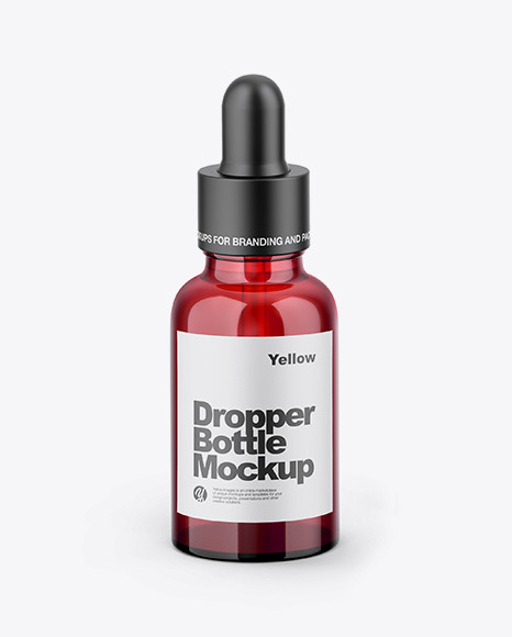 Kraft Box W/ Red Dropper Bottle Mockup