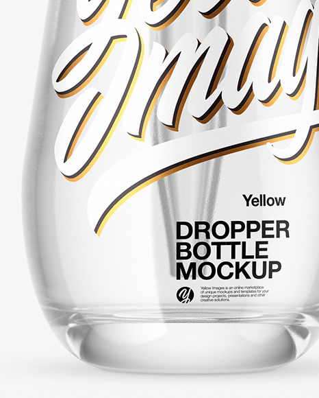 Clear Glass Dropper Bottle Mockup