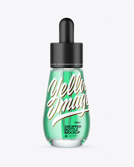 Clear Glass Dropper Bottle Mockup