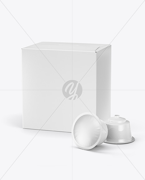 Paper Box with Coffee Capsules Mockup