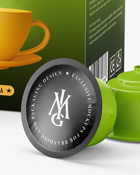 Paper Box with Coffee Capsules Mockup