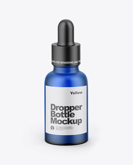 Kraft Box W/ Blue Dropper Bottle Mockup