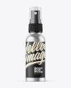 Brushed Metallic 100ml Spray Bottle w/ Paper Label Mockup