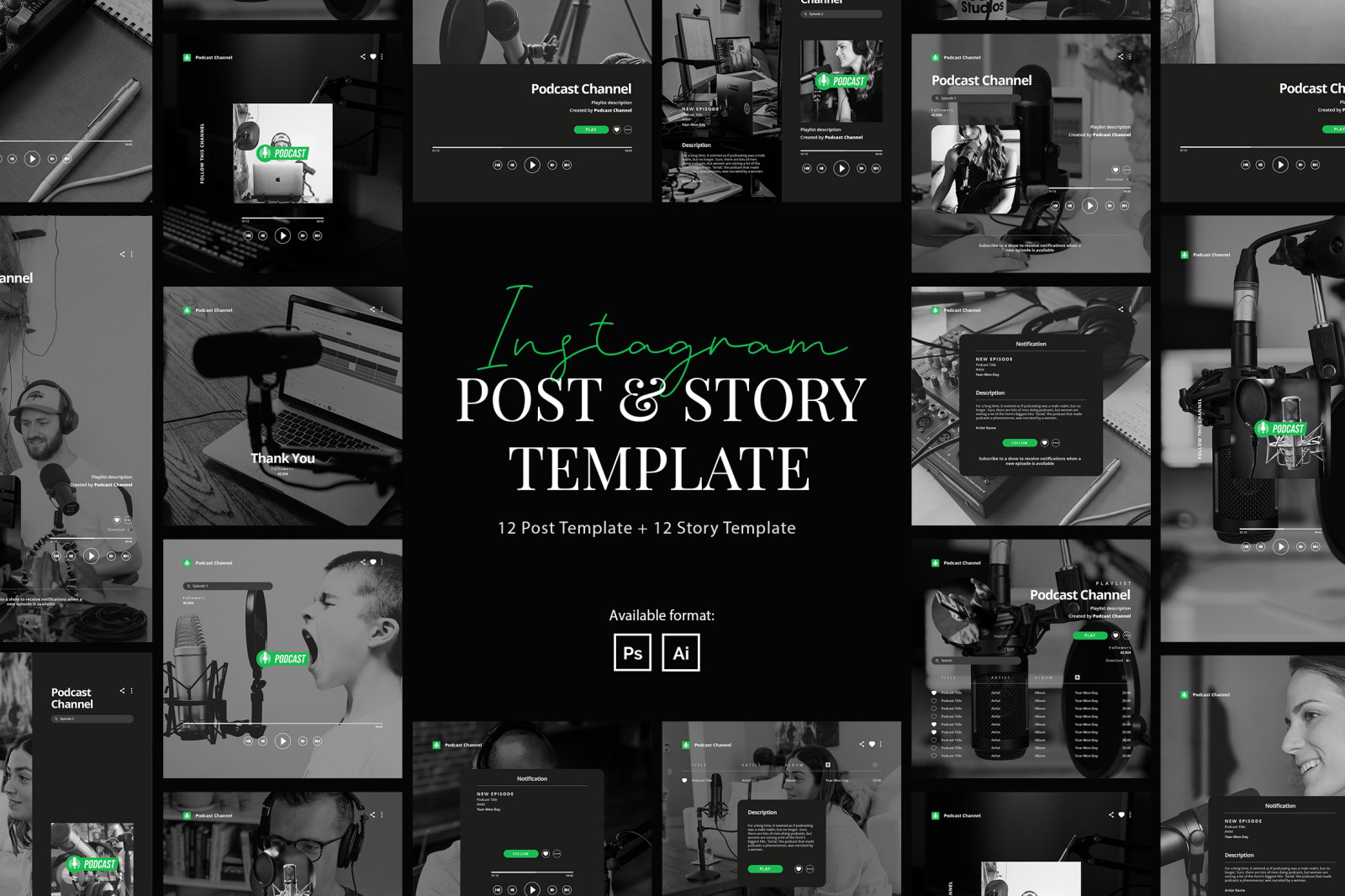 Podcast Instagram Post and Story Template