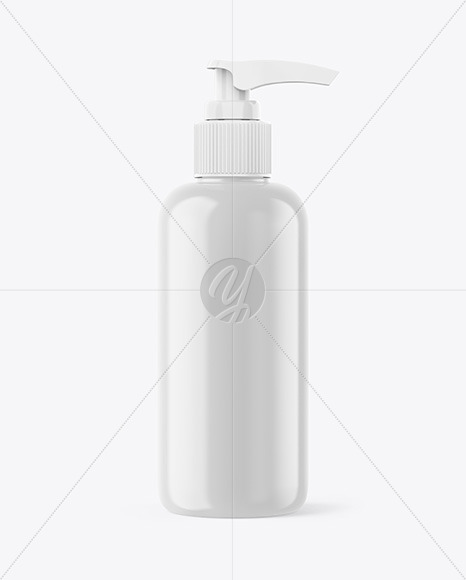 Plastic Bottle with Pump Mockup