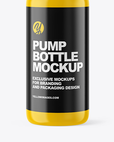 Plastic Bottle with Pump Mockup