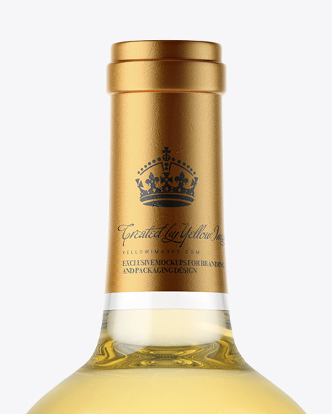 Clear Glass White Wine Bottle Mockup