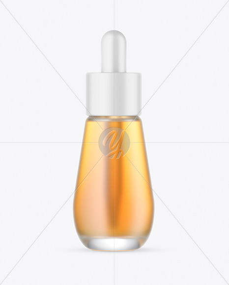 Frosted Glass Dropper Bottle w/ Oil Mockup