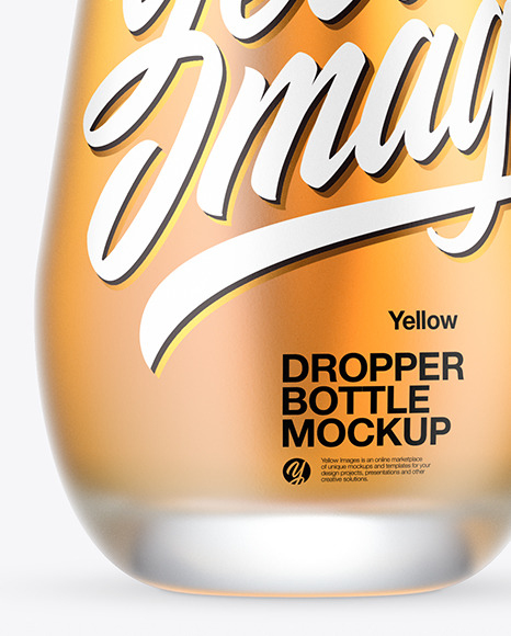 Frosted Glass Dropper Bottle w/ Oil Mockup