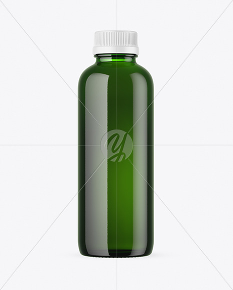 Green Glass Bottle Mockup