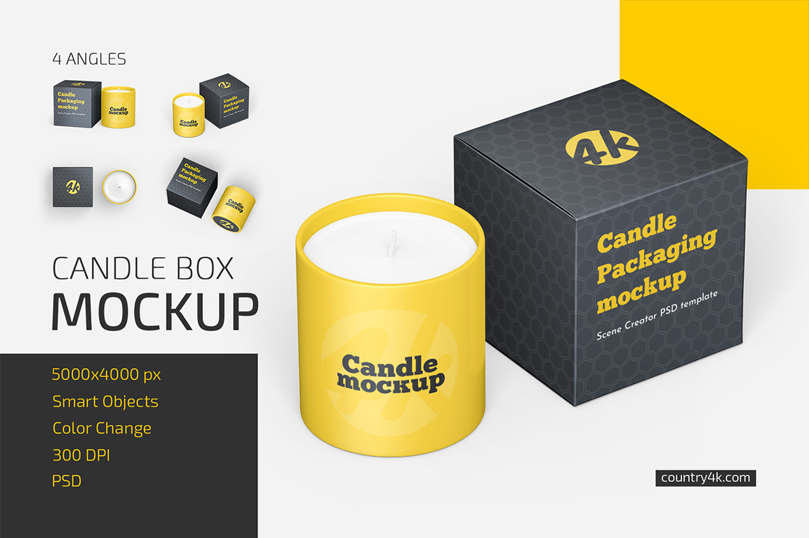 Candle Box Mockup Set