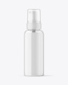 Clear Cosmetic Bottle with Pump Mockup Clear Cosmetic Bottle with Pump Mockup