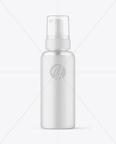 Frosted Cosmetic Bottle with Pump Mockup