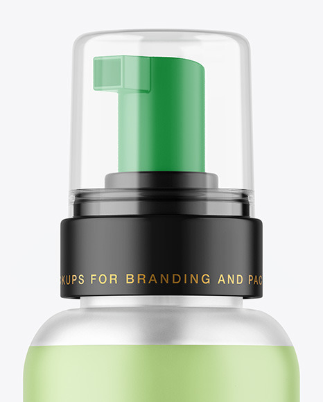 Frosted Cosmetic Bottle with Pump Mockup Frosted Cosmetic Bottle with Pump Mockup