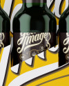 White Paper 6 Pack Green Bottle Carrier Mockup - Front View