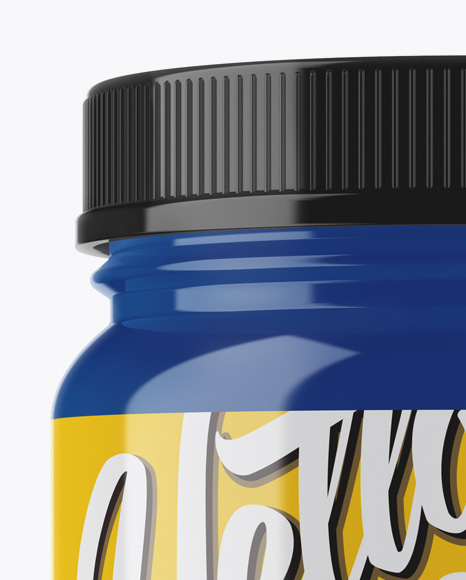 Glossy Protein Jar Mockup