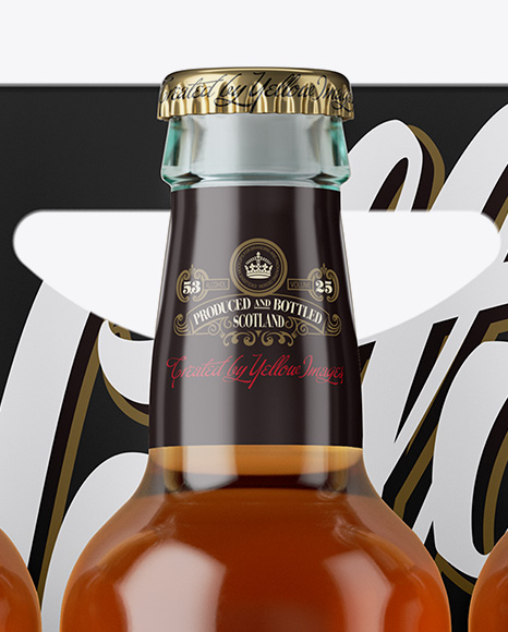 White Paper 6 Pack Clear Bottle Carrier Mockup - Front View