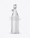 Clear Glass Water Bottle With Clamp Lid Mockup