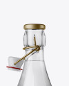 Clear Glass Water Bottle With Clamp Lid Mockup