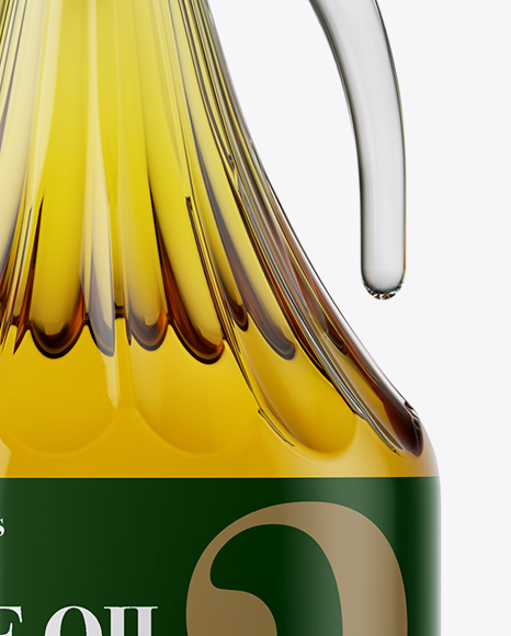 3L Clear Glass Olive Oil Bottle With Handle Mockup