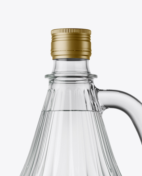 3L Clear Glass Water Bottle With Handle Mockup