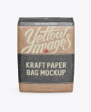 Kraft Paper Bag Mockup - Front View (High-Angle Shot)