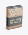 Kraft Paper Bag Mockup - Halfside View (High-Angle Shot)