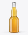 Clear Glass Bottle with Lager Beer Mockup